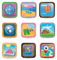 Set of app travel buttons vector image