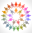 Circle of colorful people pictogram vector image