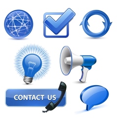 Blue Icon Set vector image