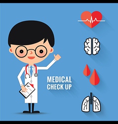 Medical check up with man doctor characters Medical check up with man doctor characters vector image