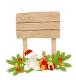 Wooden sign empty christmas 01 vector image