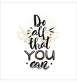 Yes You can Motivational poster typography design Vector Image