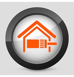 Orange and gray elegant glossy icon vector image