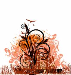 Floral grunge vector image