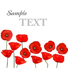 Background with red poppies vector image