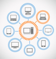 Computer network abstract scheme vector image