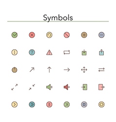Symbols Colored Line Icons vector image