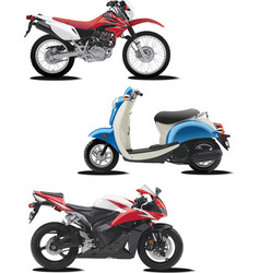 Three of motorcycle help for designers Three of motorcycle help for designers vector image