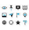 Location map traveling icon set - vector image