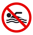 No swimming sign vector image