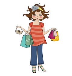 Woman at shopping vector image