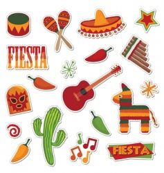 Mexican stickers vector image