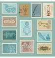 Retro postage stamps vector image