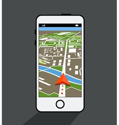Modern smartphone with navigation application Modern smartphone with navigation application vector image