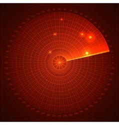Red radar screen vector image