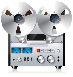 Vintage tape recorder vector image