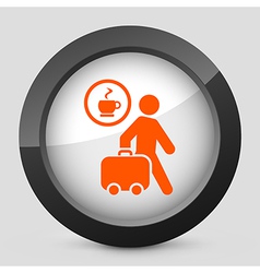 Orange and gray elegant glossy icon vector image