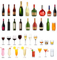 Bottles and cocktails vector image