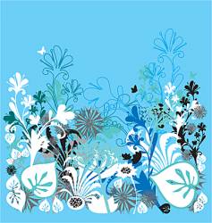 Garden of earthly delights blue vector image
