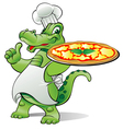 Pizza alligator chef vector image