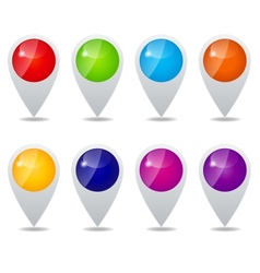 Set of round 3D map pointers vector image