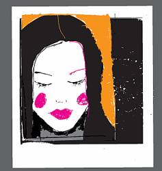 Girl face sketch vector image