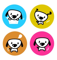 Cute dog icons vector image