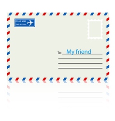 White envelope with stamp vector image