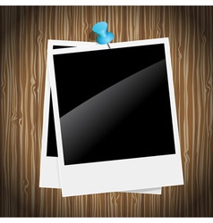Photos on wooden background vector image