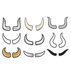 Horns collection vector image