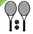 Tennis racket silhouettes vector image