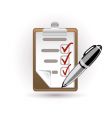 Pen and note vector image