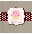 Cupcake invitation background vector image