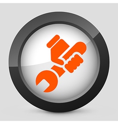 Orange and gray elegant glossy icon vector image