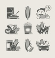 Corn and products set icon vector image