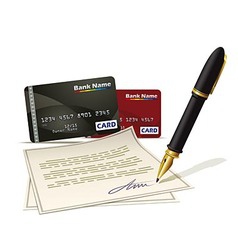 Paperwork for plastic card vector image