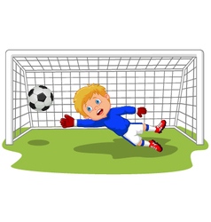 Soccer football goalie keeper saving a goal vector image