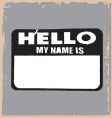 Hello name tag vector image