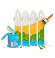White fence painting vector image