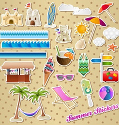 Summer stickers vector image