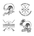 Set of vintage surfing labels and badges vector image