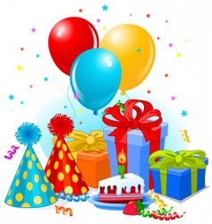 Birthday decorations vector image