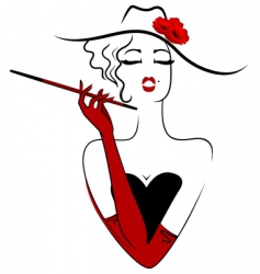 Girl with cigar vector image