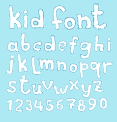 Doodle kid abc typeset vector image