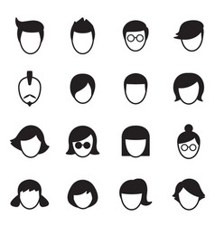 Hair style icons set Hair style icons set vector image
