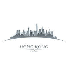 Hong kong china city skyline silhouette white Hong kong china city skyline silhouette white vector image