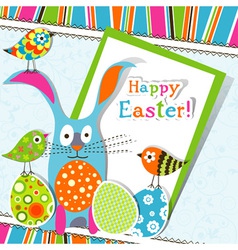 Template easter greeting card vector image