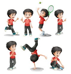 Different activities of a young boy vector image