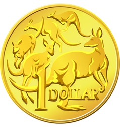 Australian one dollar coin vector image