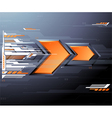 Abstract futuristic background with orange arrows vector image
